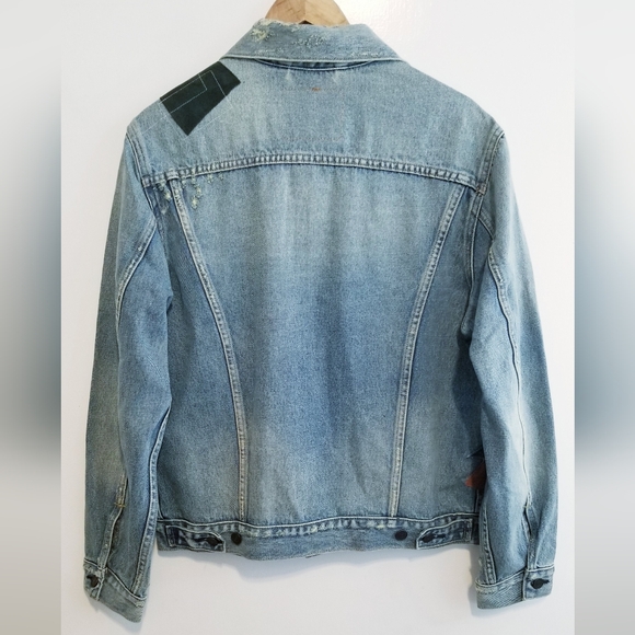 LEVI'S Levi Strauss & Co. Vintage Relaxed Trucker Jacket Distressed Patchwork - Picture 12 of 16